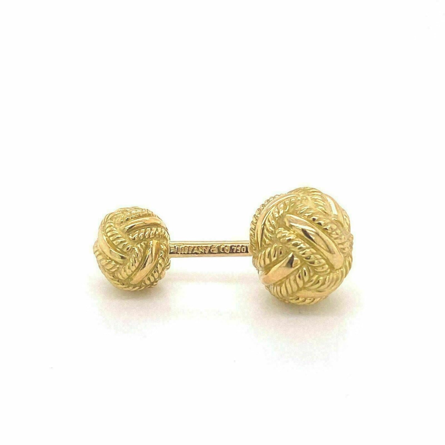 Tiffany & Co. Schlumberger 18k Yellow Gold Double Woven Knot Cufflinks