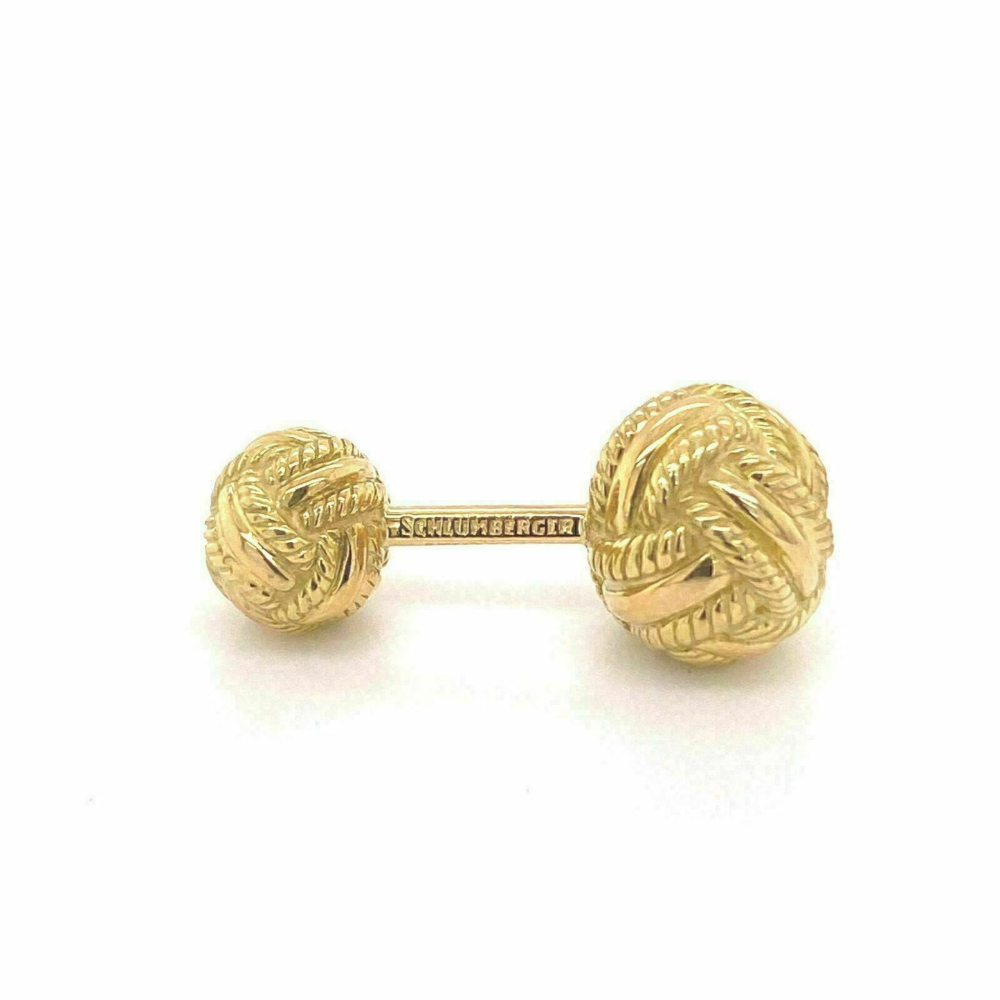 Tiffany & Co. Schlumberger 18k Yellow Gold Double Woven Knot Cufflinks