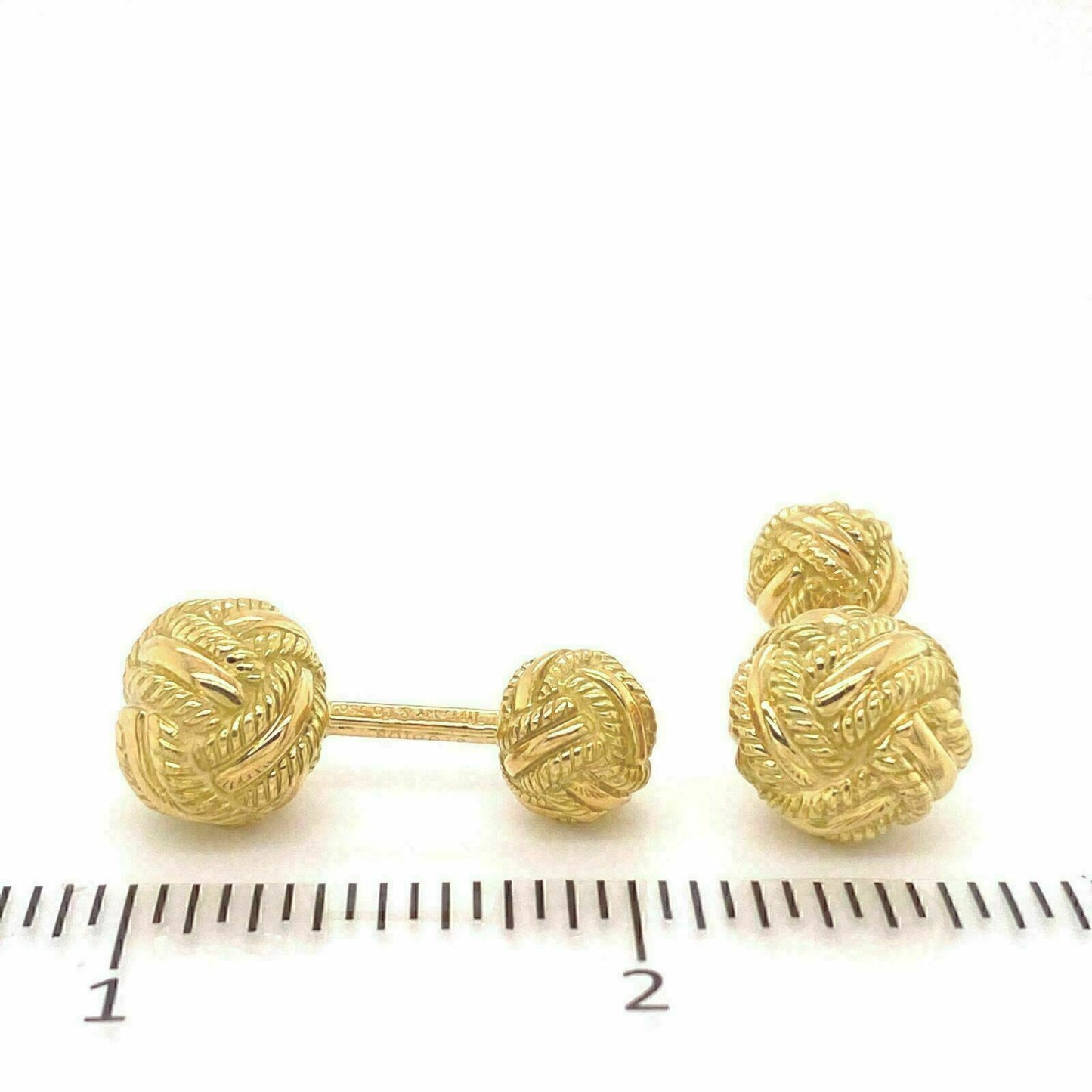 Tiffany & Co. Schlumberger 18k Yellow Gold Double Woven Knot Cufflinks