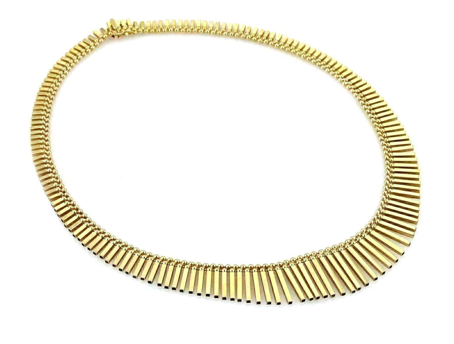 Multi Bars & Bead Drape 14k Yellow Gold Necklace - 37gr.