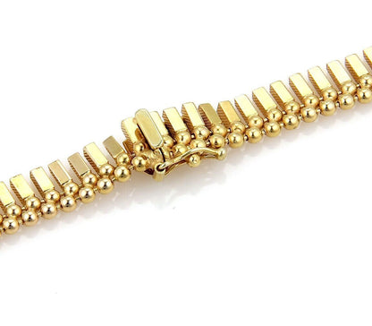 Multi Bars & Bead Drape 14k Yellow Gold Necklace - 37gr.