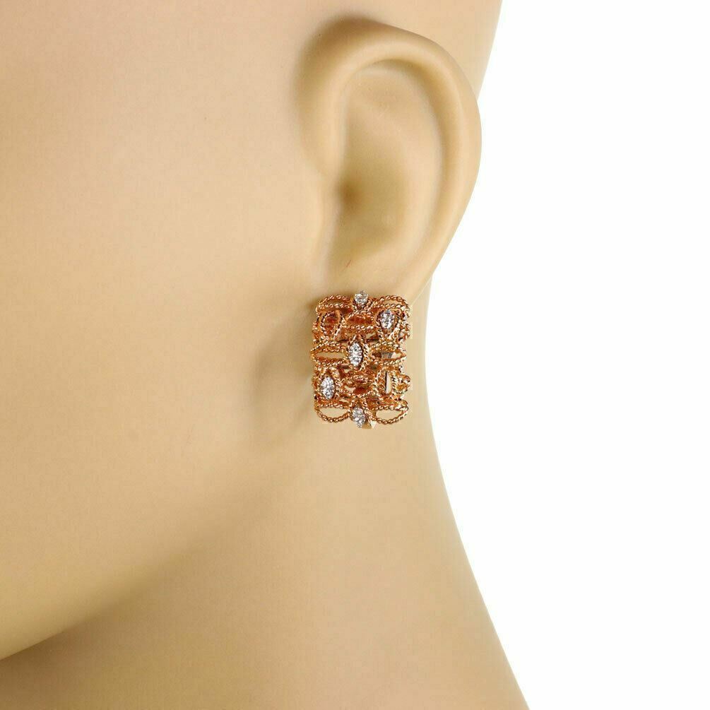 Roberto Coin Barocco Diamond 18k Rose Gold Earrings