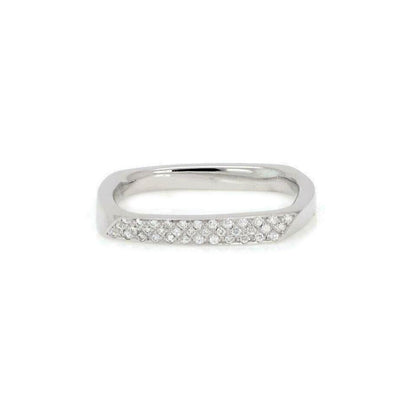 Tiffany & Co. Frank Gehry Torque 18k White Gold Diamond Square Ring