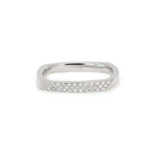 Tiffany & Co. Frank Gehry Torque 18k White Gold Diamond Square Ring