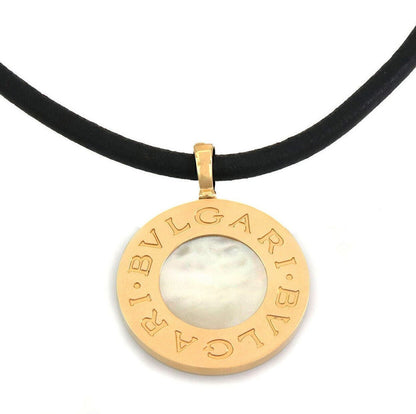 Bvlgari Mother of Pearl Onyx 18k Yellow Gold & Steel Reversible Pendant Necklace