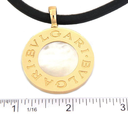 Bvlgari Mother of Pearl Onyx 18k Yellow Gold & Steel Reversible Pendant Necklace