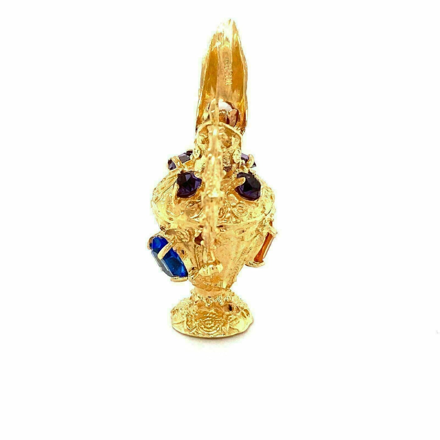 Amethyst & Sapphire 14k Yellow Gold Water Jug Charm Pendant