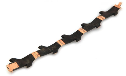 Lacquer Dark Wood Tree Trunk 18k Rose Gold Link Bracelet