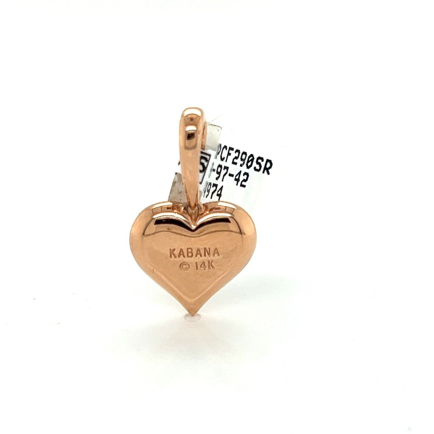 Kabana Diamond Red Spiny Oyster Gem 14k Rose gold Heart Charm Pendant