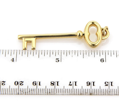 Tiffany & Co. 18k Yellow Gold Large Oval Key Charm Pendant