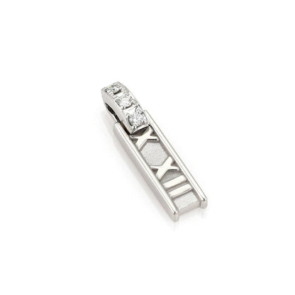 Tiffany & Co. Atlas Diamond 18k White Bar Charm Pendant