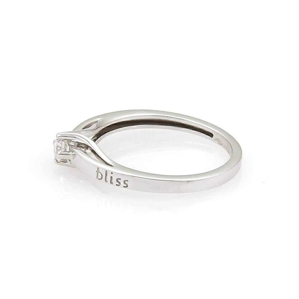 Bliss Damiani Kate Solitaire 0.20ct Diamond 18k White Gold Ring - size 7