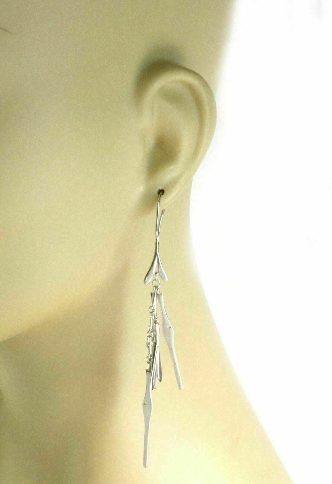 Birks of Canada Sterling Silver Fancy Multi-Bar Drop Dangle Earrings