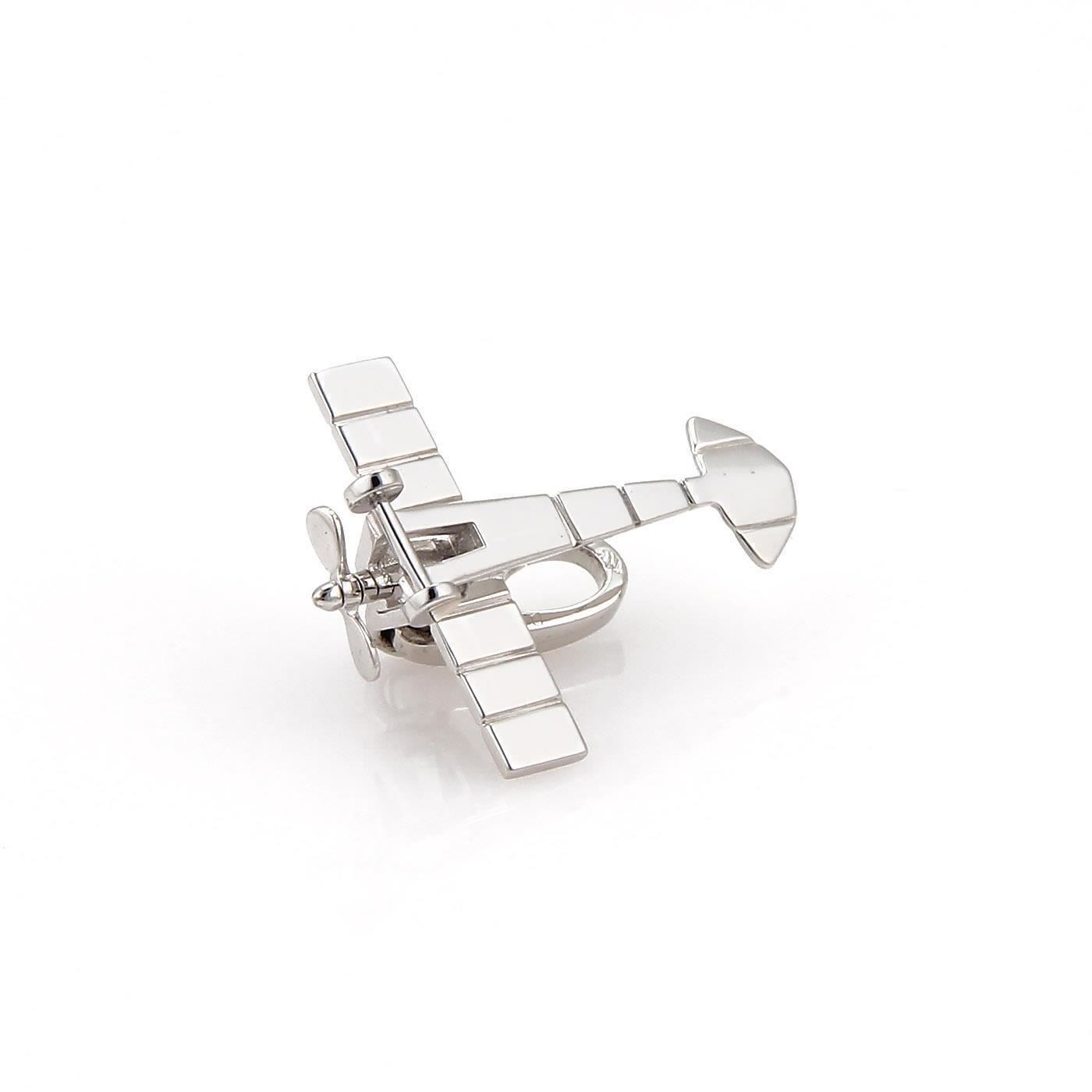 Cartier 18k White Gold Airplane Collectible Charm Pendant