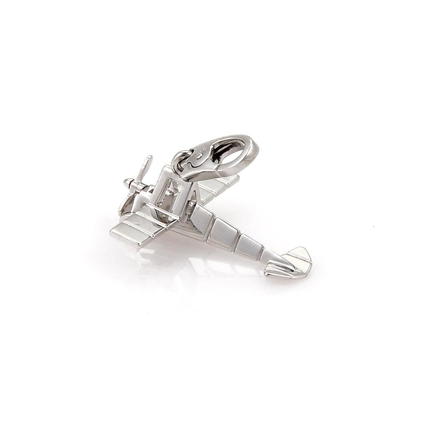 Cartier 18k White Gold Airplane Collectible Charm Pendant