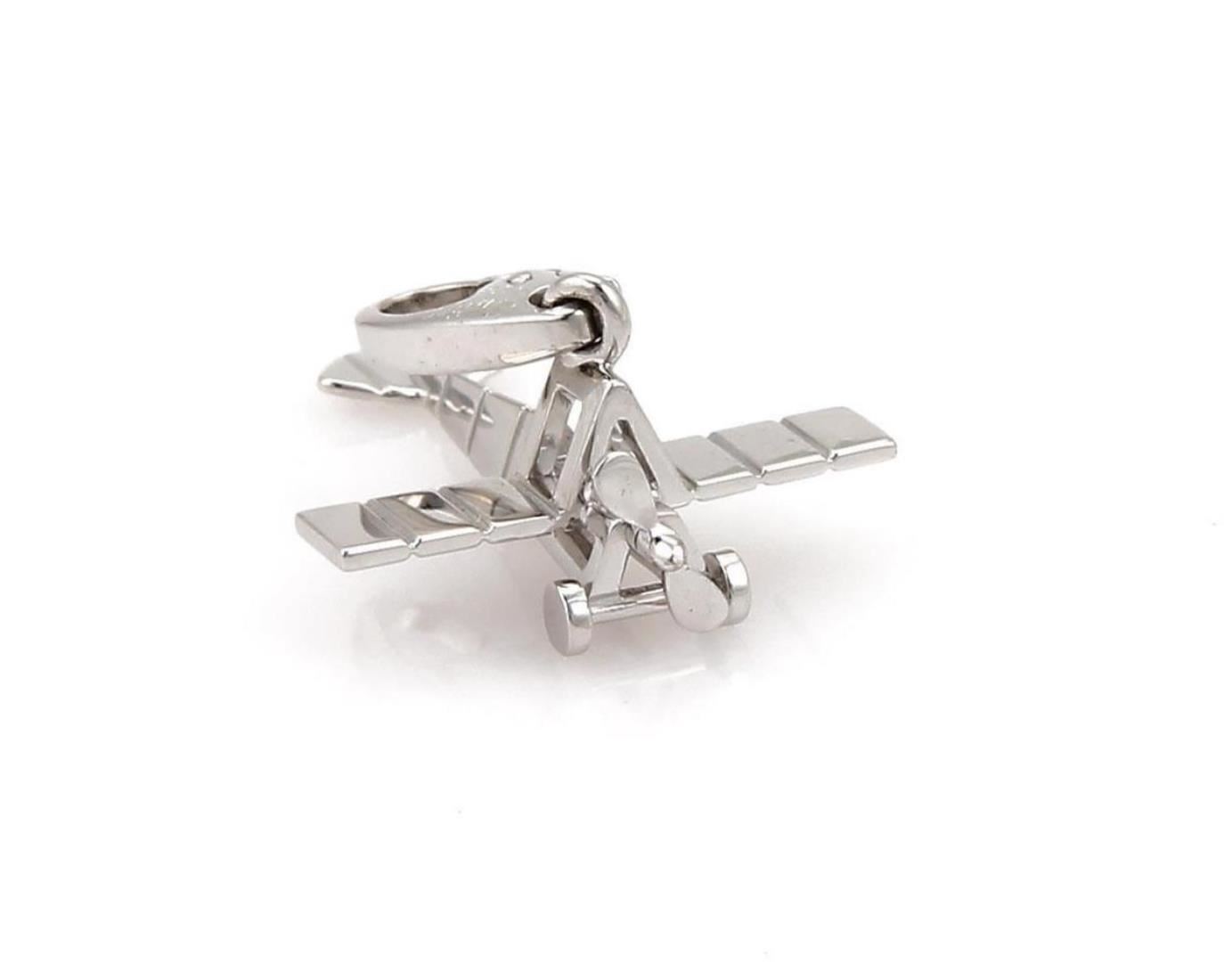 Cartier 18k White Gold Airplane Collectible Charm Pendant