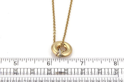 Cartier Trinity 18k Tri Color Gold Circular Pendant Necklace w/Paper