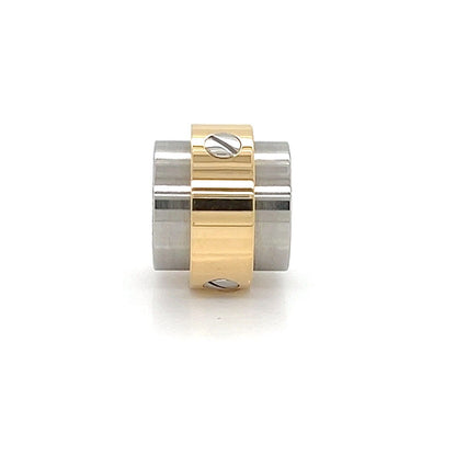 Cartier Santos 18k Gold & Stainless Steel Barrel Slide Charm Pendant