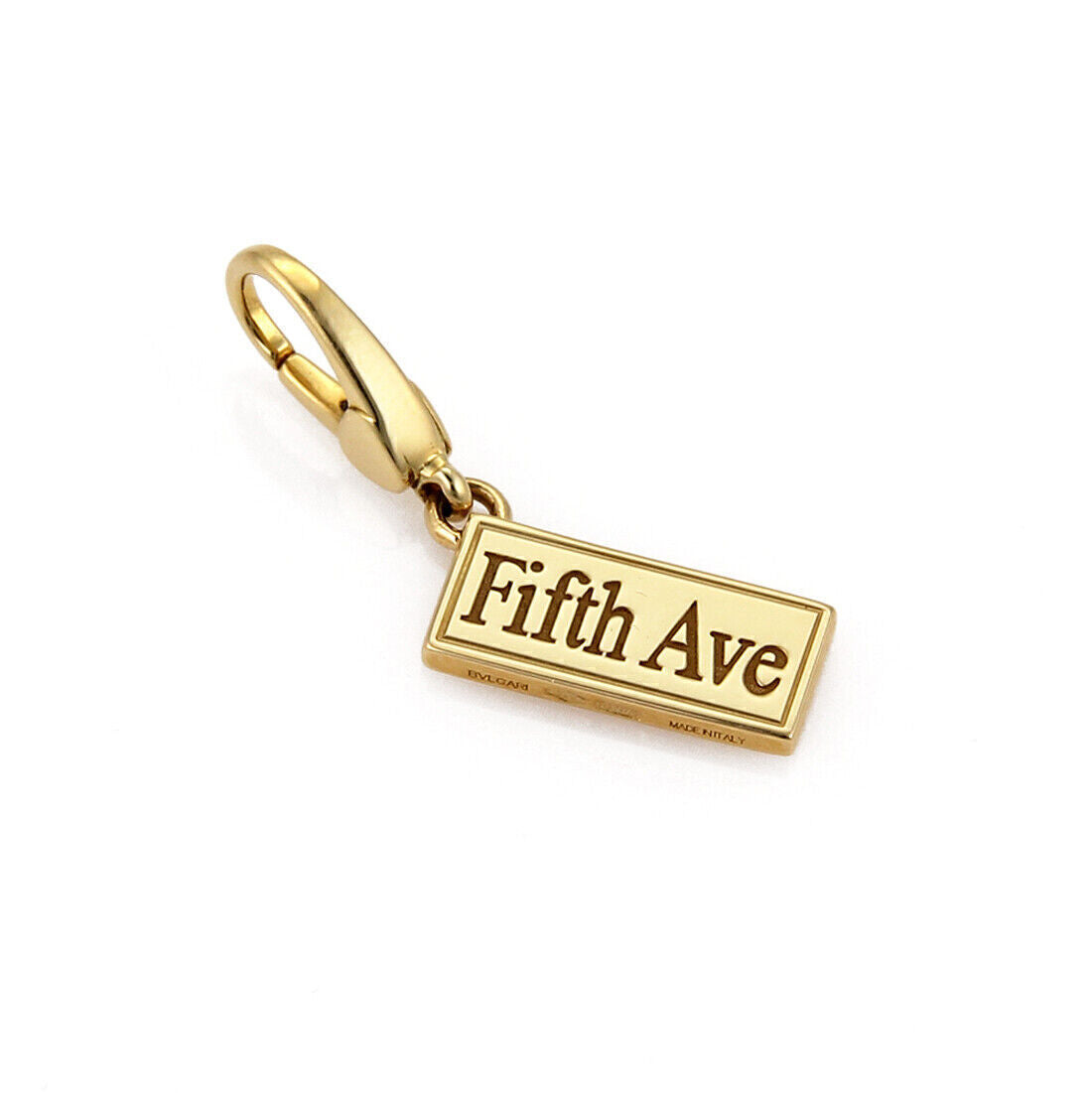 Bvlgari 18k Yellow Gold Fifth Ave Sign Charm Pendant