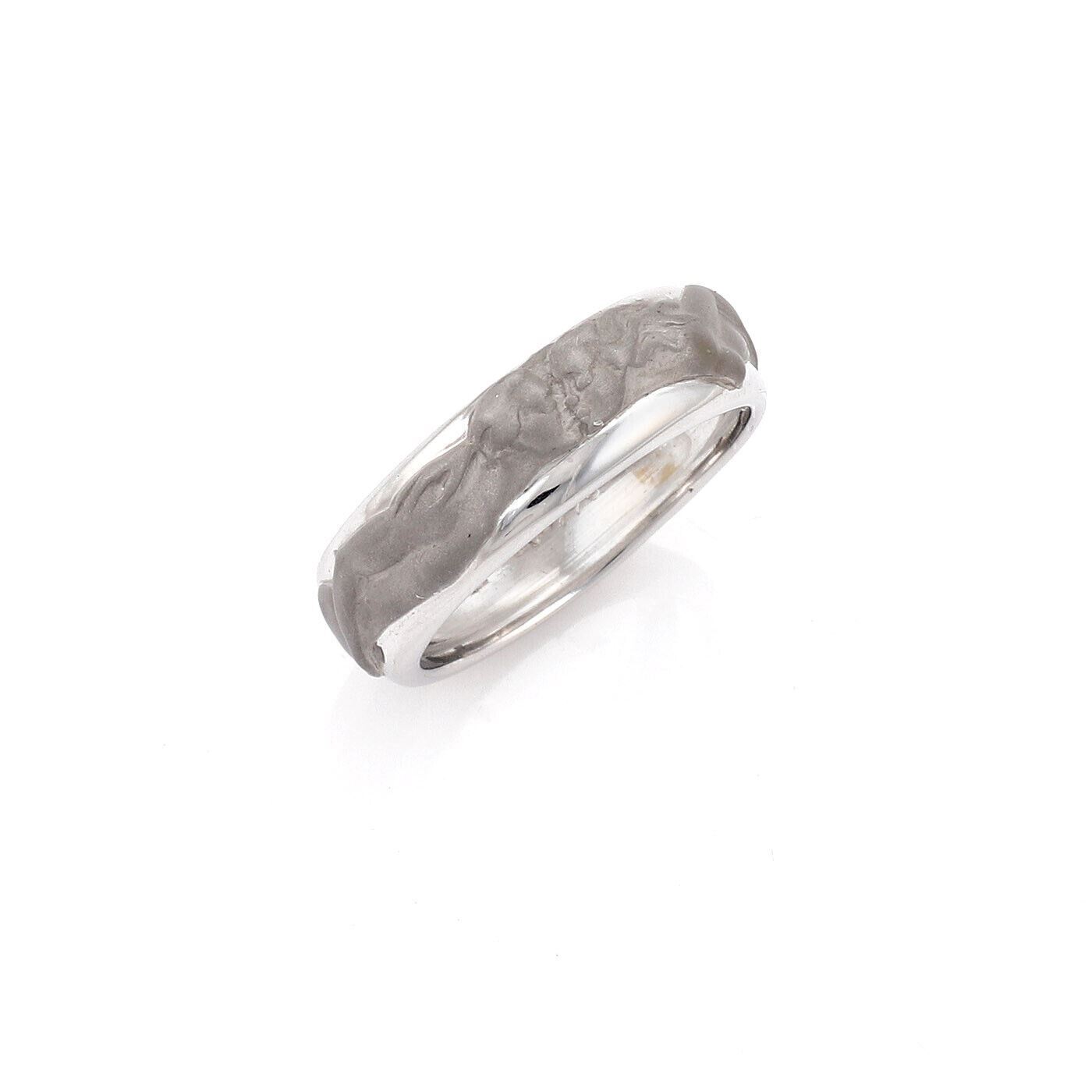 Carrera y Carrera Adam & Eve 18k White Gold Band Ring - Size 8