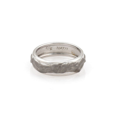 Carrera y Carrera Adam & Eve 18k White Gold Band Ring - Size 8