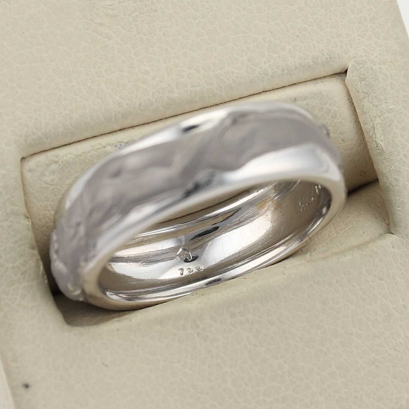 Carrera y Carrera Adam & Eve 18k White Gold Band Ring - Size 8