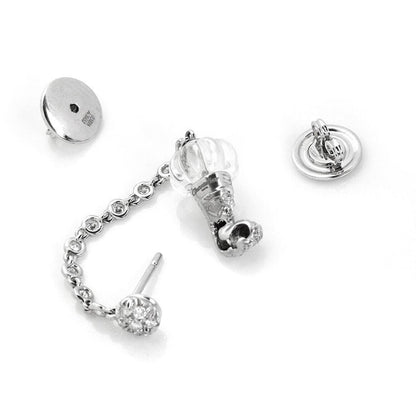 Chantecler Diamond & Clear Quartz 18k White Gold Drop Dangle Earrings