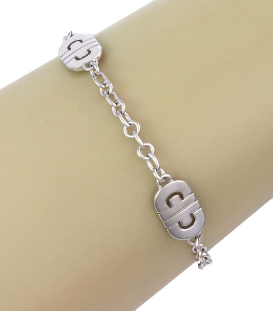 Bvlgari Parentesi 3 Charms 18k White Gold Chain Link Bracelet