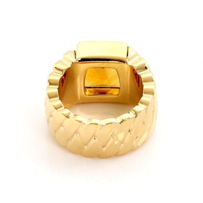 Cartier La Dona Citrine 18k Yellow Gold Band Ring W/Paper - Size 5.5