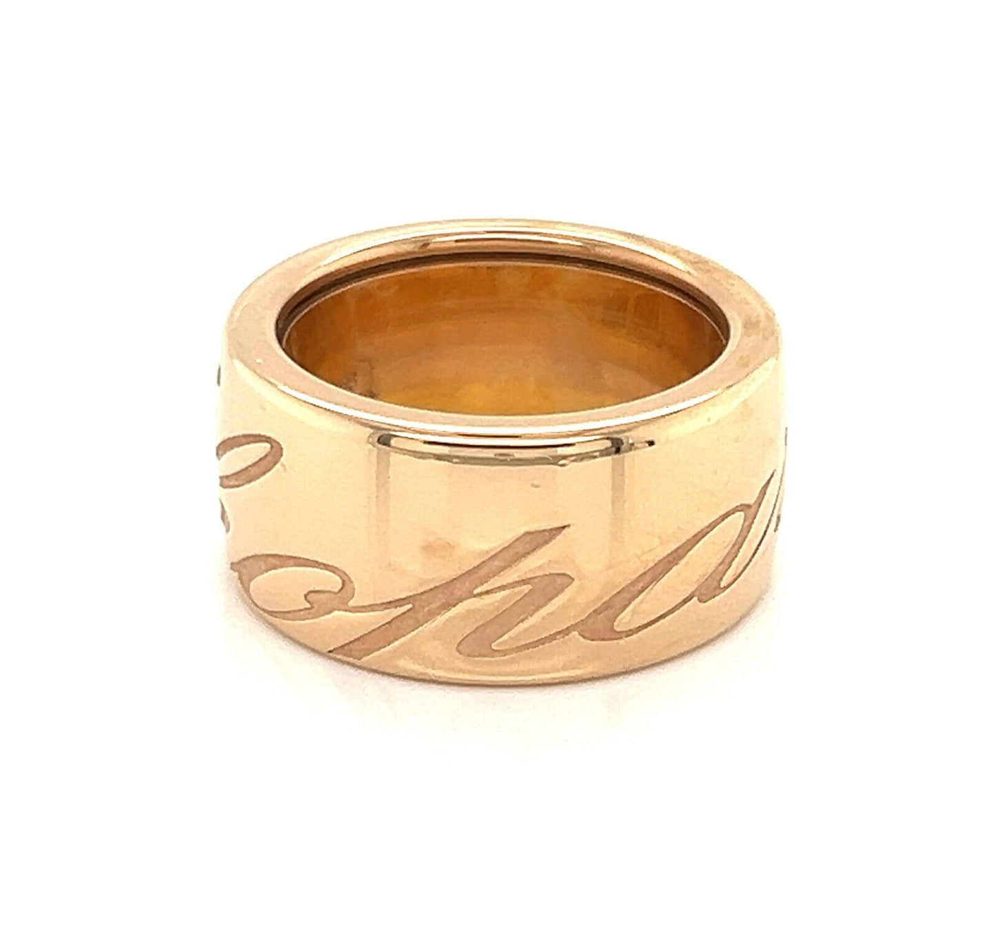 Chopard 18k Pink Gold Signature Chopardissimo Wide Band Ring - Size 6