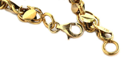 Charm Link 18k Yellow Gold Long Chain Necklace 36" Long