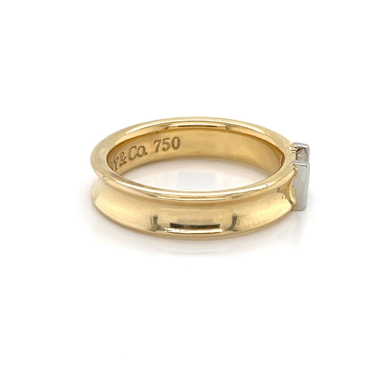 Tiffany & Co. Channel Set Baguette Diamond 18k Yellow Gold Ring - Size 6