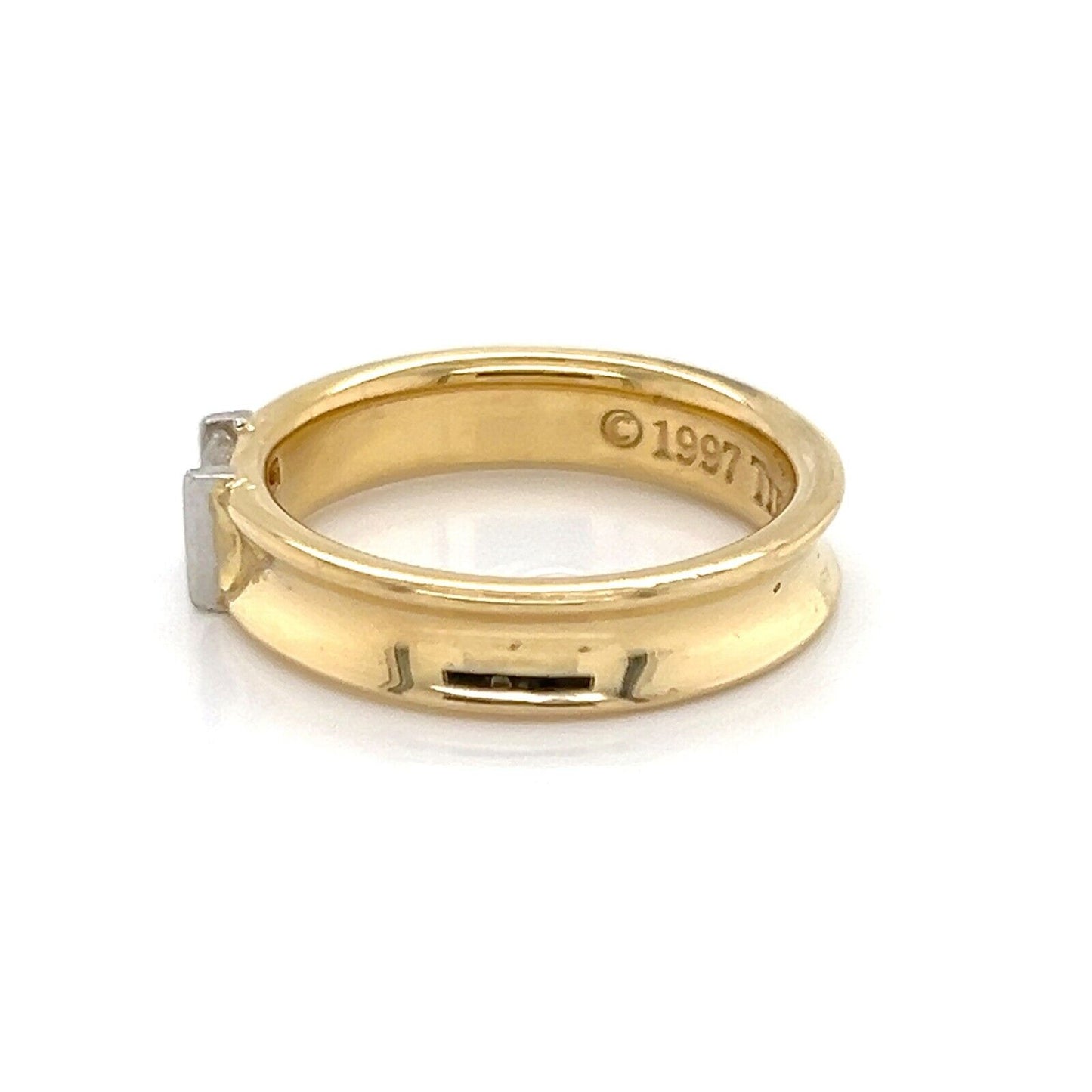 Tiffany & Co. Channel Set Baguette Diamond 18k Yellow Gold Ring - Size 6