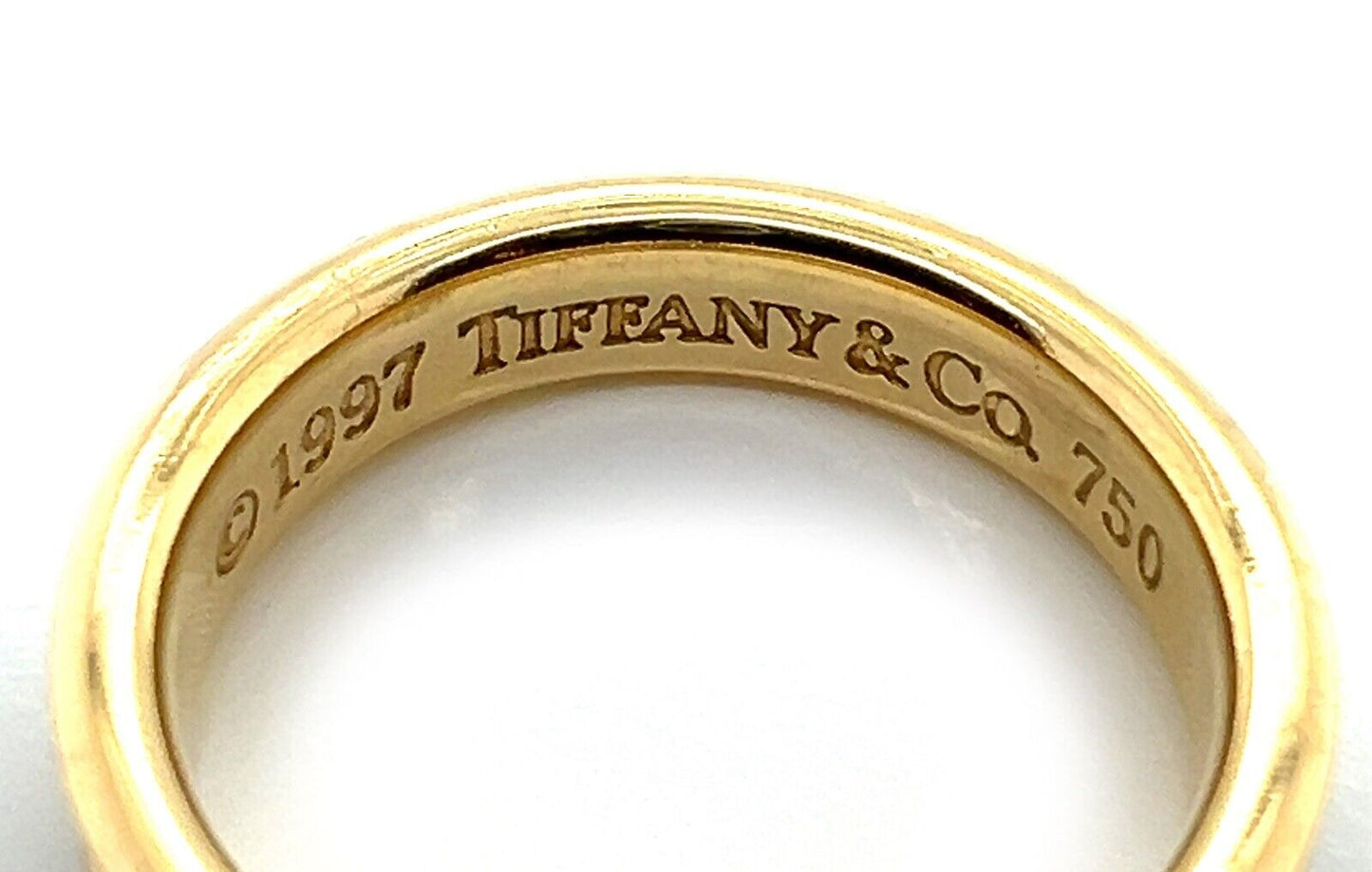 Tiffany & Co. Channel Set Baguette Diamond 18k Yellow Gold Ring - Size 6