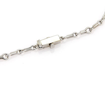 Platinum & Diamond Triple Charm Double Chain Link Bracelet