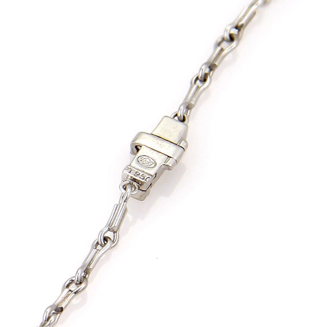 Platinum & Diamond Triple Charm Double Chain Link Bracelet