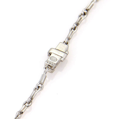 Platinum & Diamond Triple Charm Double Chain Link Bracelet