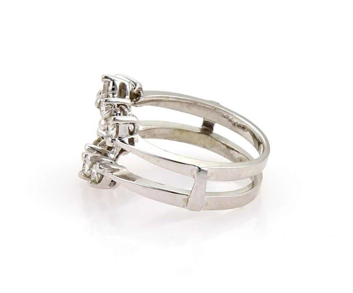 Diamond Insert 14k White Gold Ring - Size 6