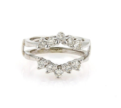 Diamond Insert 14k White Gold Ring - Size 6