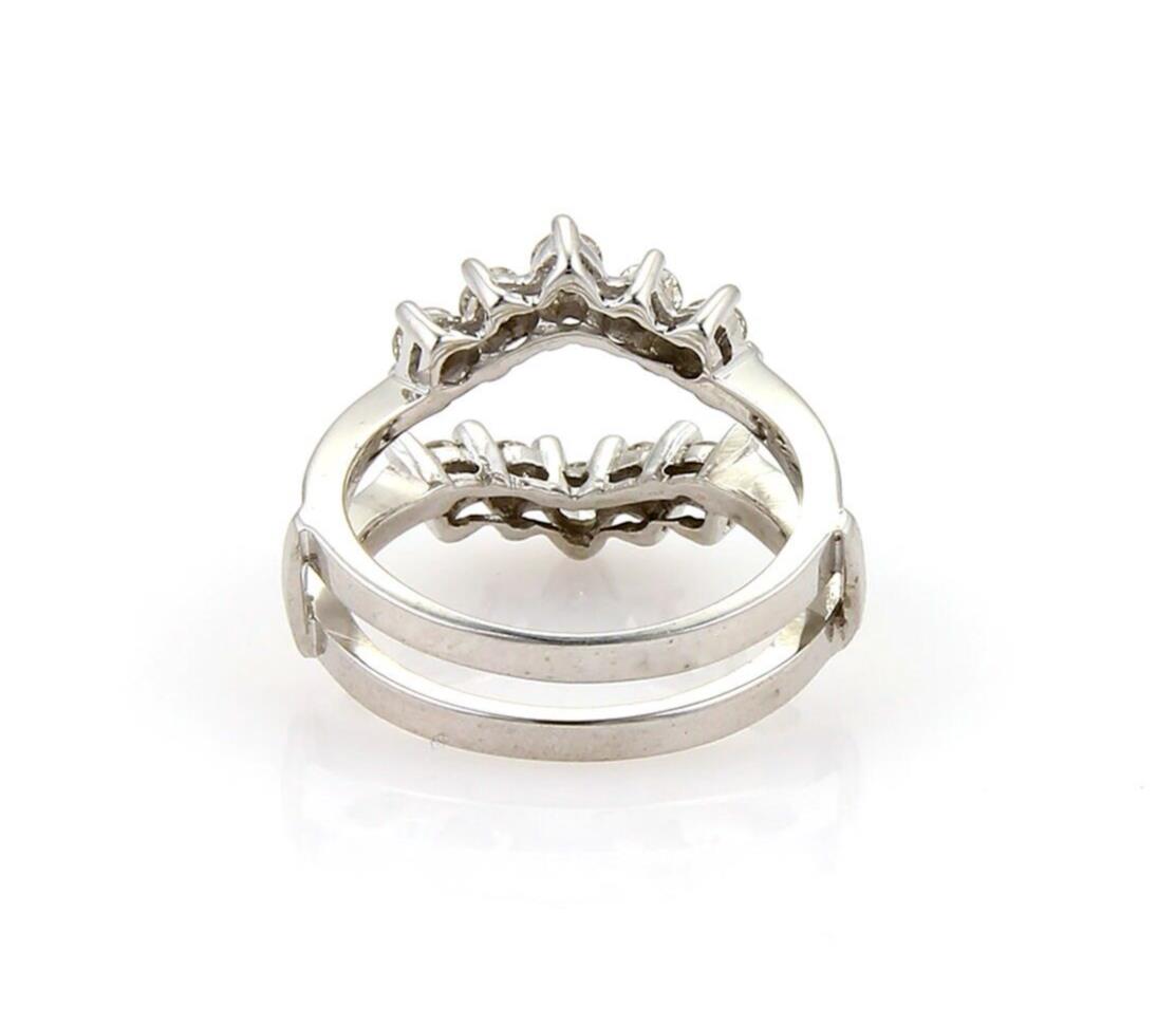 Diamond Insert 14k White Gold Ring - Size 6