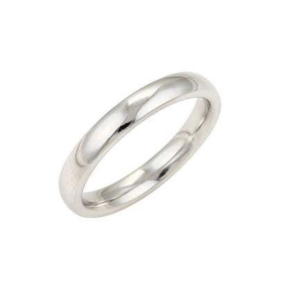 Damiani Noi Due 18k White Gold 3.5mm Plain Wedding Band - Size 9