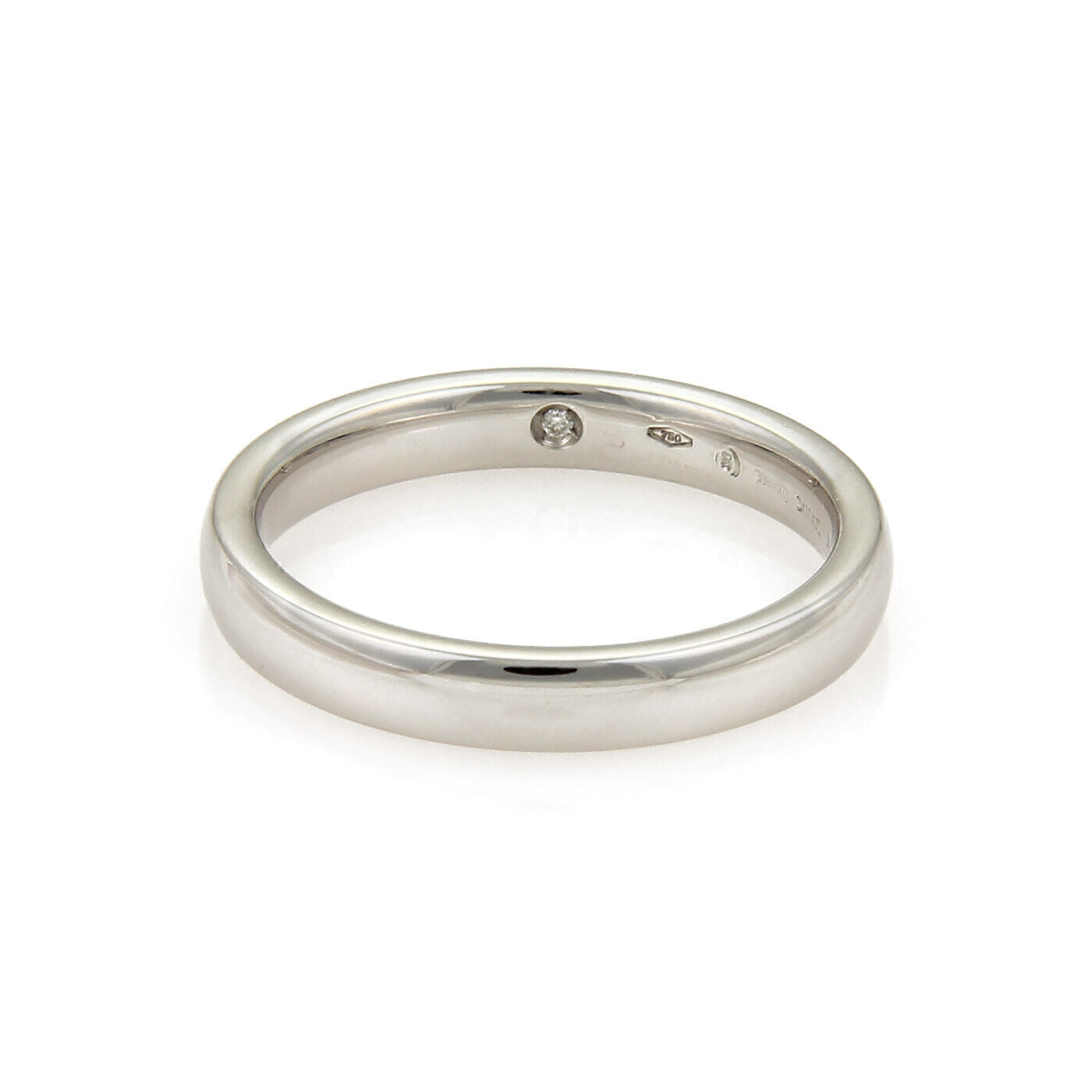 Damiani Noi Due 18k White Gold 3.5mm Plain Wedding Band - Size 9