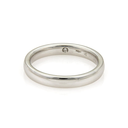 Damiani Noi Due 18k White Gold 3.5mm Plain Wedding Band - Size 9
