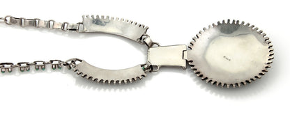 Turquoise Sterling Silver Large Medallion Fancy Collar Necklace