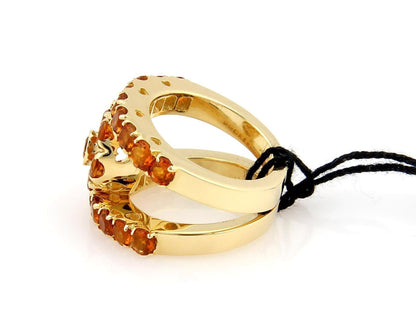 Pasquale Bruni Fiori 3.85ct Citrine 18k Yellow Gold Open Floral Ring - Size 7