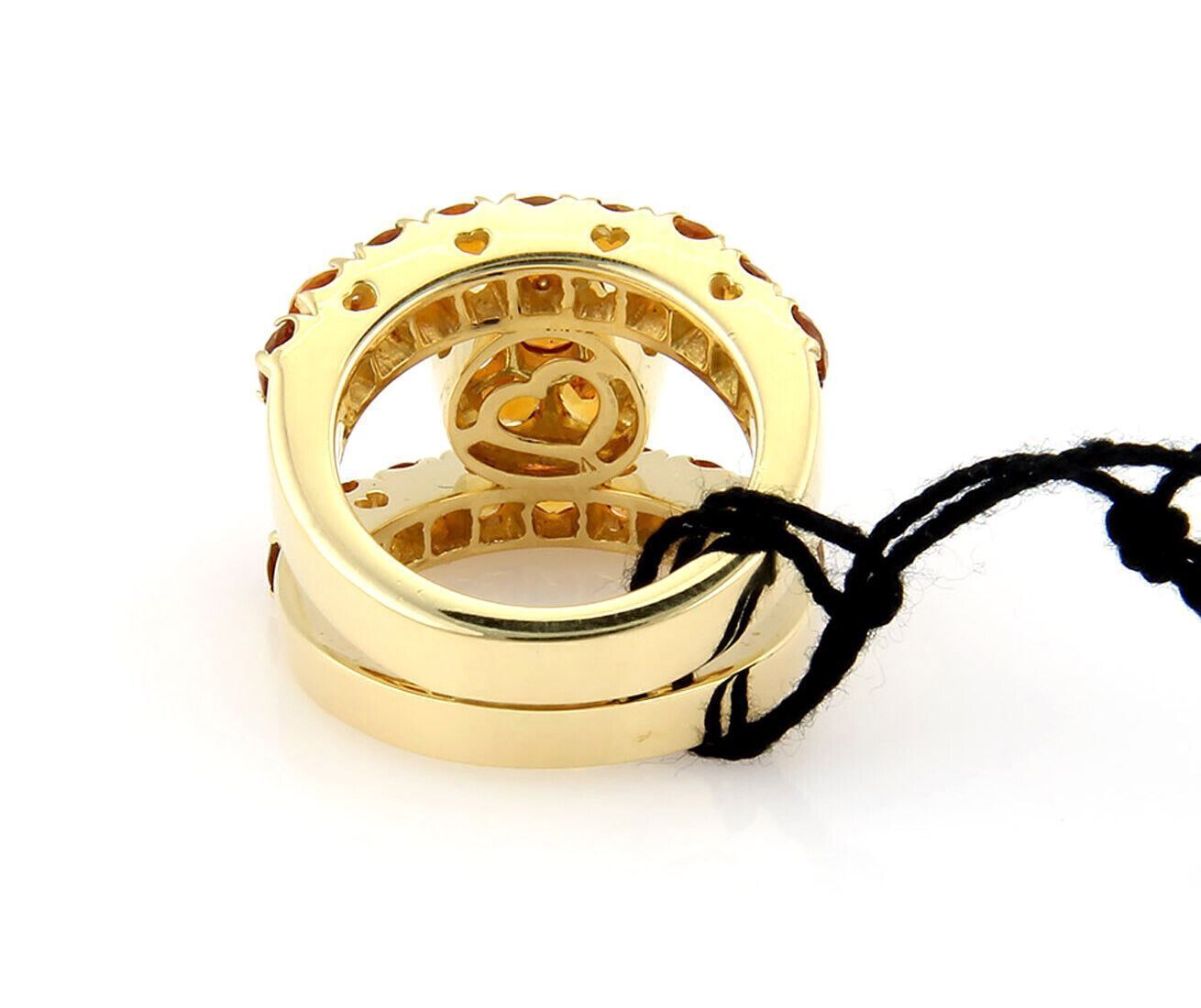 Pasquale Bruni Fiori 3.85ct Citrine 18k Yellow Gold Open Floral Ring - Size 7