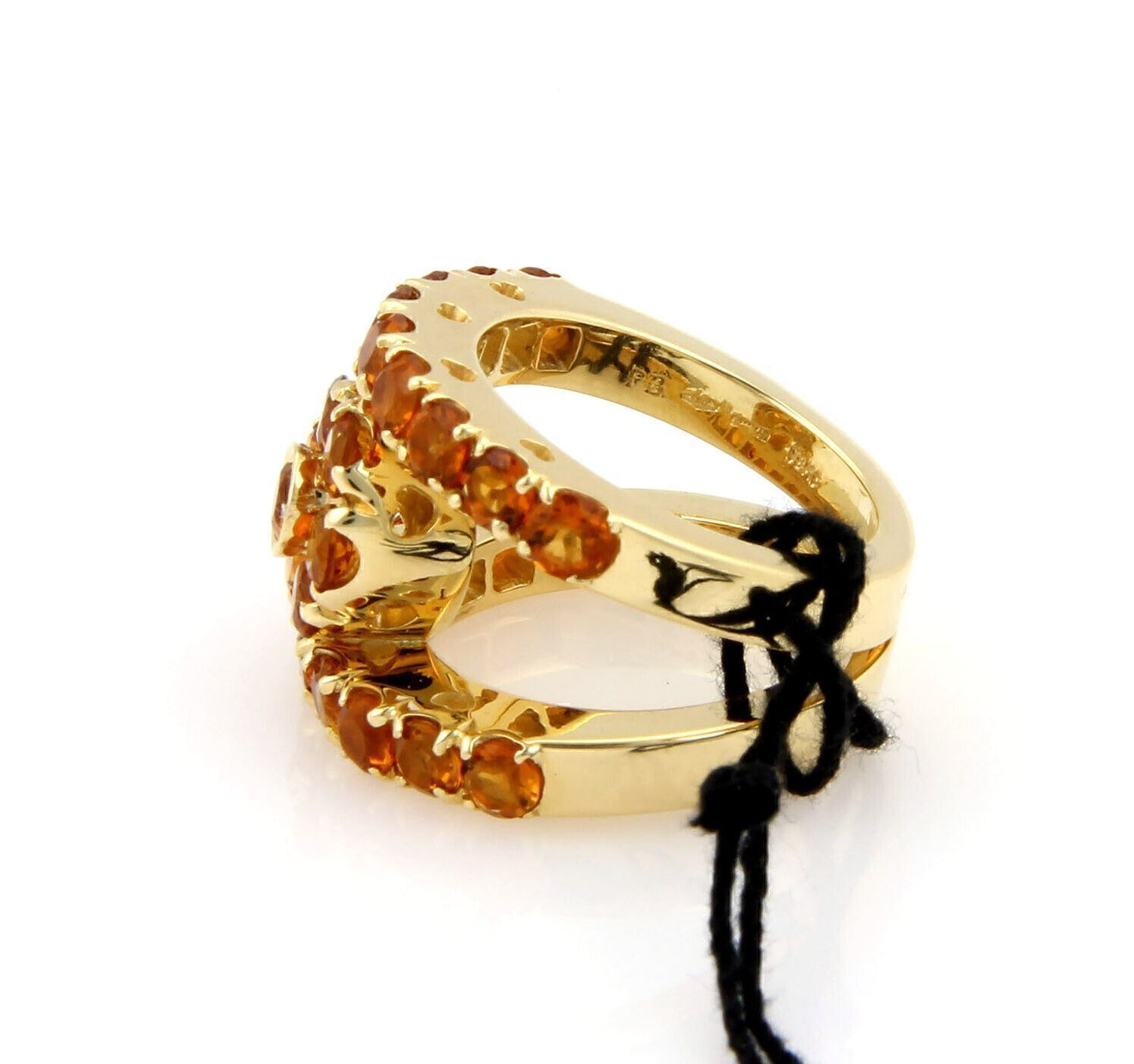 Pasquale Bruni Fiori 3.85ct Citrine 18k Yellow Gold Open Floral Ring - Size 7