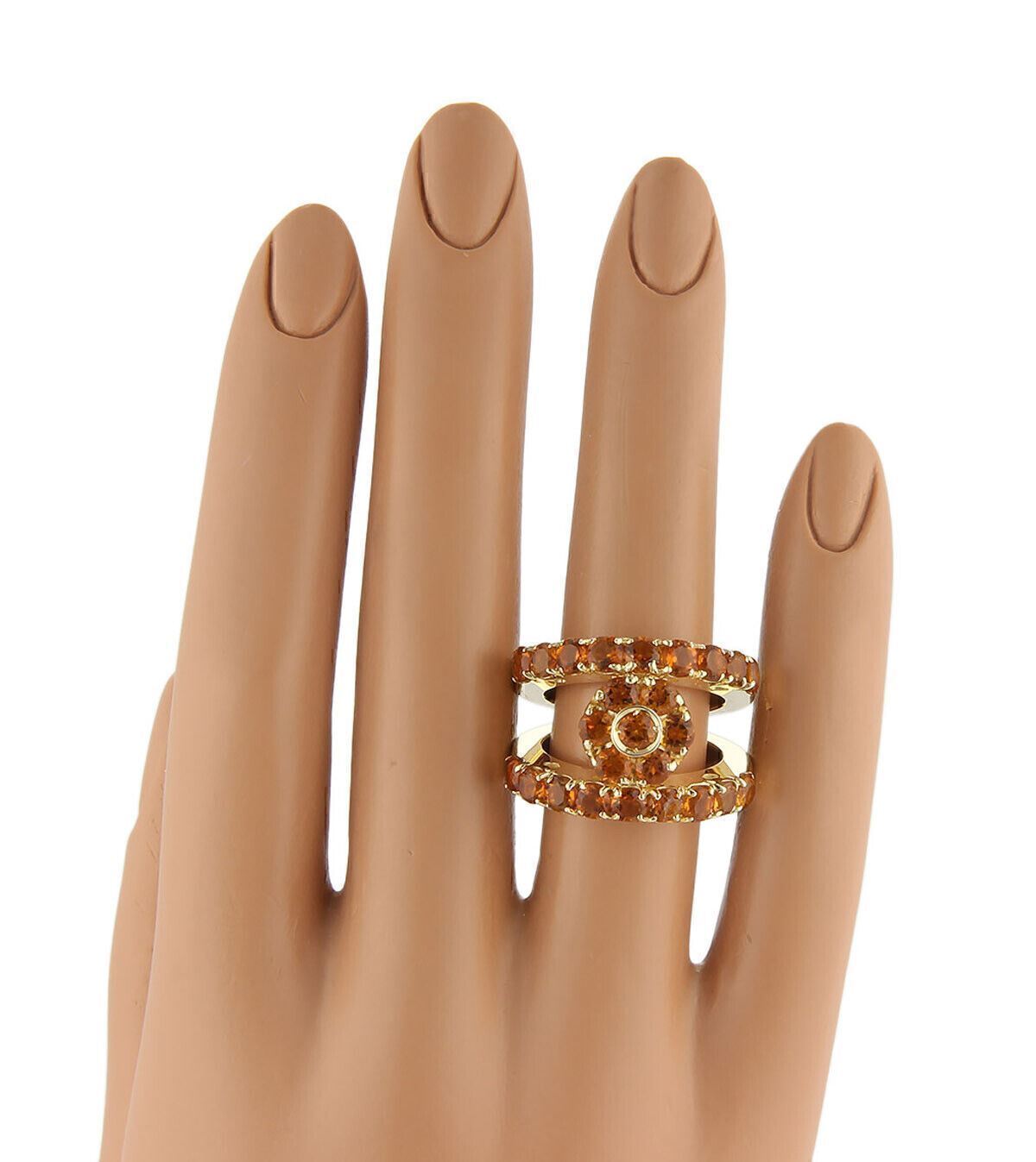 Pasquale Bruni Fiori 3.85ct Citrine 18k Yellow Gold Open Floral Ring - Size 7