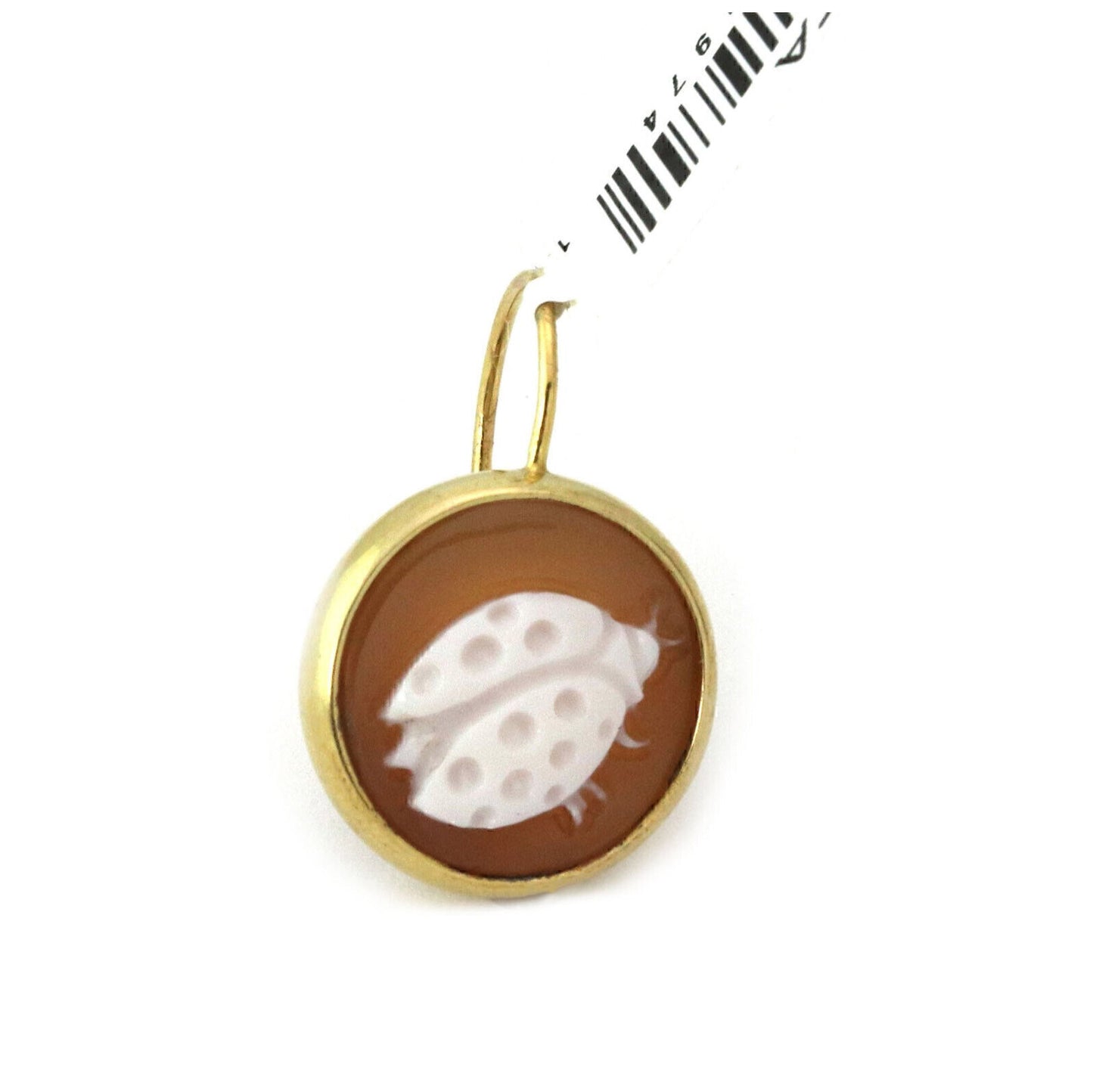 Ippolita 14k Gold Ladybug Shell Cameo Clear Quartz Single Earring