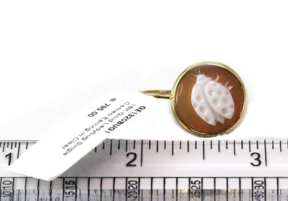 Ippolita 14k Gold Ladybug Shell Cameo Clear Quartz Single Earring